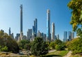 Manhattan, New York City, United States : [ Central park, midtown Manhattan, Bethesda mall fountain panorama ]