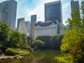 Manhattan, New York City, United States : [ Central park, midtown Manhattan, Bethesda mall fountain panorama ]