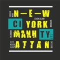 Manhattan, new york city urban graphic typography Royalty Free Stock Photo