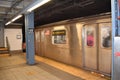 A Train Stopping at the 125th Street station, Manhattan, New York City, USA Royalty Free Stock Photo