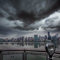 Manhattan New York cloudy dramatic skyline USA