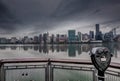 Manhattan New York cloudy dramatic skyline USA