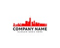 Manhattan New York Icon Illustration Vector Logo Design Template Royalty Free Stock Photo