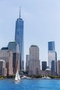 Manhattan New York skyline from Hudson River Royalty Free Stock Photo