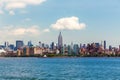 Manhattan New York skyline from Hudson River Royalty Free Stock Photo