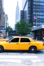 Manhattan New York 8th Av yellow taxi cab US