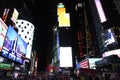 Manhattan,New York,USA- JUNE 15 ,2018: People visit on street Times Square at night .This Place is world's Royalty Free Stock Photo