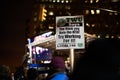 New York`s Industrial Transportation Union event in downtown Manhattan. People holdin