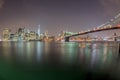 Manhattan night view from brooklyn Royalty Free Stock Photo