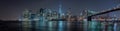 Manhattan night view from brooklyn Royalty Free Stock Photo