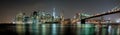 Manhattan night view from brooklyn Royalty Free Stock Photo