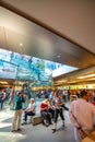 MANHATTAN, NY - JUNE 12, 2013: Interior of Apple Store Fifth Avenue on a sunny day. This is the flagship shop in New York City Royalty Free Stock Photo