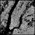 Manhattan nyc map on black Royalty Free Stock Photo