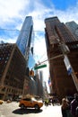 Typical view of city crossroads in this case 7th with 57th ave in NY city.