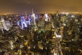 Manhattan overview at night from Empire State Building