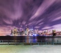 Manhattan panoramic skyline at night Royalty Free Stock Photo