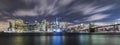Manhattan panoramic skyline at night Royalty Free Stock Photo