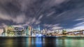 Manhattan panoramic skyline at night Royalty Free Stock Photo