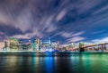 Manhattan panoramic skyline at night Royalty Free Stock Photo