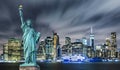 Manhattan panoramic skyline at night. New York, USA Royalty Free Stock Photo