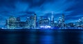 Manhattan panoramic skyline at night Royalty Free Stock Photo