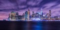 Manhattan panoramic skyline at night Royalty Free Stock Photo