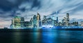 Manhattan panoramic skyline at night