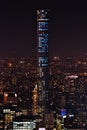 Manhattan and 432 Park at Night Royalty Free Stock Photo