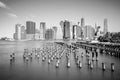 Manhattan's Financial District. Black and White - New York Royalty Free Stock Photo