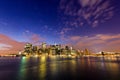 Manhattan seen from Brooklyn Bridge Park, New York, USA Royalty Free Stock Photo