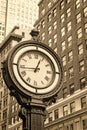 Manhattan Sidewalk Clock at 5th Avenue in New York City USA Royalty Free Stock Photo