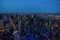 Manhattan skyline from above at dusk, New York City Royalty Free Stock Photo