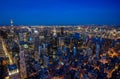 Manhattan skyline from above at dusk, New York City Royalty Free Stock Photo