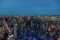 Manhattan skyline from above at dusk, New York City Royalty Free Stock Photo