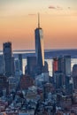 Manhattan skyline from above at the sundown, New York City Royalty Free Stock Photo