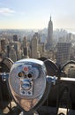 Manhattan Skyline & Binoculars New York City Royalty Free Stock Photo