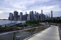 Manhattan Skyline from Brooklyn Squibb Park Bridge Royalty Free Stock Photo