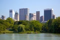 Manhattan skyline and Central Park Royalty Free Stock Photo