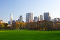 Manhattan skyline and Central Park Royalty Free Stock Photo