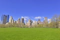 Manhattan skyline from Central Park, New York City Royalty Free Stock Photo