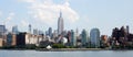 Manhattan Skyline with Empire State Building over Hudson River, New York City Royalty Free Stock Photo