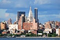 Manhattan Skyline with Empire State Building over Hudson River, NYC. Royalty Free Stock Photo