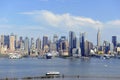 Manhattan skyline with Hudson River, New York Cit Royalty Free Stock Photo