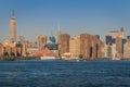 Manhattan skyline from hudson river, New York cityscape, United States Royalty Free Stock Photo