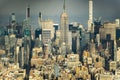 Manhattan skyline, new york, skyscrapers Royalty Free Stock Photo