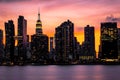 Manhattan Skyline at Night Royalty Free Stock Photo