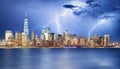 Manhattan skyline at Night, New York City Royalty Free Stock Photo