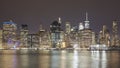 Manhattan skyline at night, New York City, USA Royalty Free Stock Photo