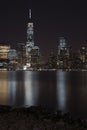 Manhattan skyline at night, New York City Royalty Free Stock Photo