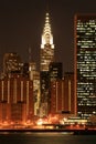 Manhattan skyline at Nights Royalty Free Stock Photo